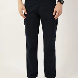 Thomas Scott Men Smart Slim Fit Easy Wash Cargos Trousers-picture-46
