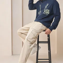 Bewakoof Men Loose Fit Oversized Cargos Trousers-picture-46