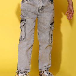 TALES & STORIES Boys Balloon Straight Fit Denim Cargos Jeans-picture-2
