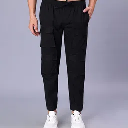 Mad Over Print Men Relaxed Loose Fit Cotton Cargo Trousers-image-8