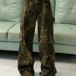 StyleCast Women Animal Loose Fit Cargo Trouser-image-37