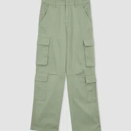 DeFacto Women High Rise Plain Pure Cotton Cargos-image-51