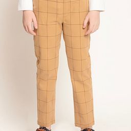 One Friday Boys Classic Checked Mid Rise Cotton Trousers-image-82
