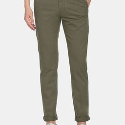 Arrow Sport Men Olive Green Solid Cotton Slim Fit Casual Trousers-image-56