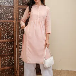 Vishudh Women Embroidered Regular Thread Work Kurta with Trousers-picture-37