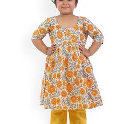 BAESD Girls Floral Printed Regular Thread Work Kurta with Trousers-picture-18
