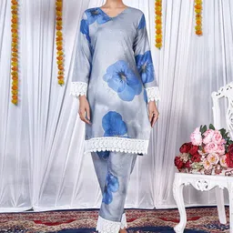 PRENEA Floral Printed Kurta With Trousers-10