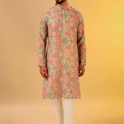 KISAH Floral Printed Straight Kurta with Trousers-21