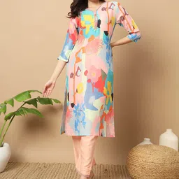 BHUMIKA CREATION Women Floral Printed Regular Kurta with Trousers-picture-17