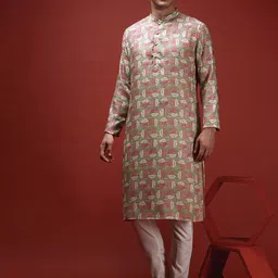 KISAH Geometric Printed Kurta With Trousers-image-70