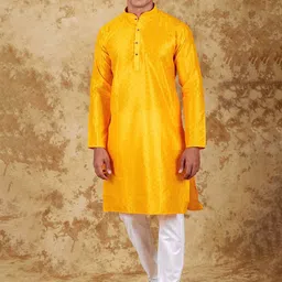 BLUESAANCHI Ethnic Motifs Woven Design Mandarin Collar Straight Kurta With Trousers-picture-44