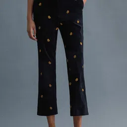 GANT Women Blue Embroidered Trousers-image-73