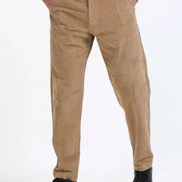 Italian Colony Men Tailored Tapered Fit Corduroy Trousers-image-8
