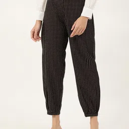 KALINI Women Polka Dots Printed Relaxed Wrinkle Free Trousers-image-41