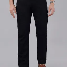 VILLAIN Men Smart Slim Fit Wrinkle Free Cotton Chinos Trousers-image-62