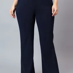 BAESD Women Smart Flared High-Rise Wrinkle Free Trousers-picture-27