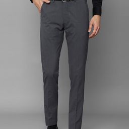 Louis Philippe Men Grey Slim Fit Trousers-image-7