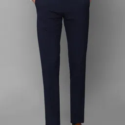 Louis Philippe Men Navy Blue Slim Fit Trousers-picture-49