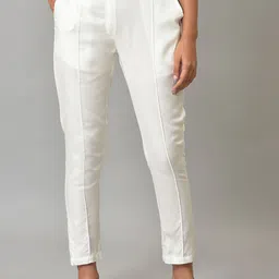 AURELIA Women Mid-Rise Cropped Cotton Cigerette Trousers-picture-24