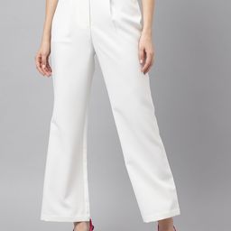 Latin Quarters Women High-Rise Pleated Bootcut Trousers-picture-15