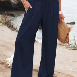 Stylecast X KPOP Original Women Mid-Rise Plain Pleated Parallel Trousers Trouser-image-2
