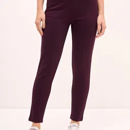 SALT ATTIRE Women Slim Fit High-Rise Wrinkle Free Trouser-image-89