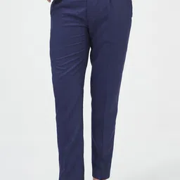 MR BUTTON Men Slim Fit Pleated Formal Trousers-image-43