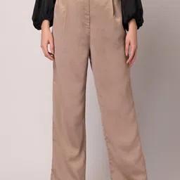 FabAlley Pleated High-Rise Parallel Trousers-image-38