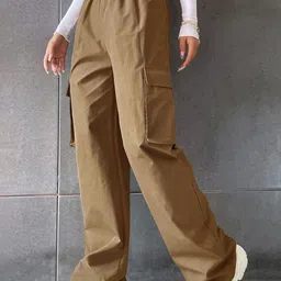 Stylecast X Slyck Women Comfort Loose Fit Pure Cotton Wide Leg Cargo-image-29