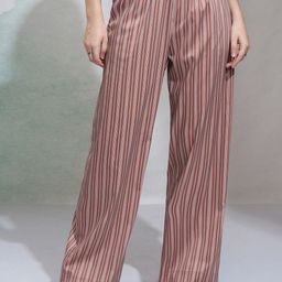 Tokyo Talkies Women Striped Pleated Trousers-image-50