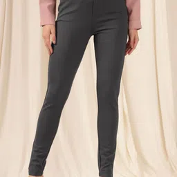 Xpose Women Comfort Slim Fit High-Rise Easy Wash Pleated Trousers-picture-58