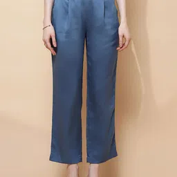 Global Republic Tailored Pleated High Waist Elasticated Regular Trousers-image-23