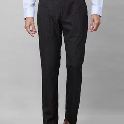 Park Avenue Men Checked Mid-Rise Trousers-image-89