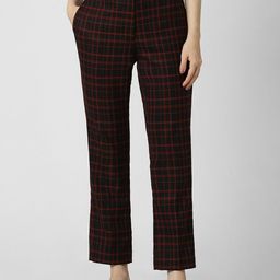 Van Heusen Woman Mid-Rise Regular Fit Checked Regular Trousers-image-13