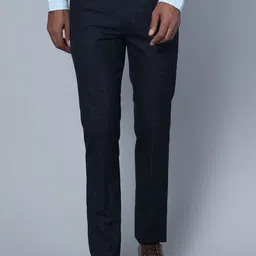 Cantabil Men Checked Mid-Rise Formal Trousers-image-92