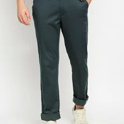 Basics Men Green Tapered Fit Trousers-image-30