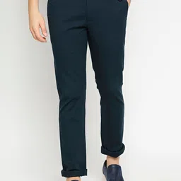 Basics Men Green Tapered Fit Trousers-image-59