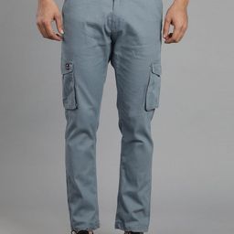 Hence Men Relaxed Tapered Fit Cargos Trousers-image-63