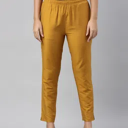 Go Colors Women Mustard Yellow Trousers-image-98