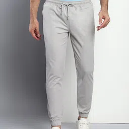 Dennis Lingo Men Grey Straight Fit Cotton Joggers Trousers-image-90