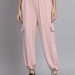Mast & Harbour Women Striped Tapered Fit High-Rise Joggers Trouser-image-52