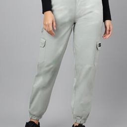 Xpose Women Comfort High Rise Pure Cotton Cargo Joggers-picture-41