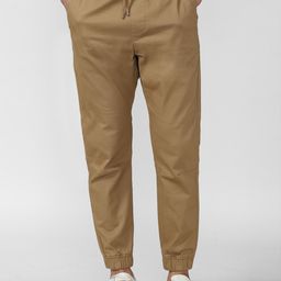 Peter England Men Khaki Slim Fit Joggers Casuals Trousers-image-99