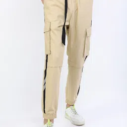 HIGHLANDER Men Beige Joggers Trousers-image-94