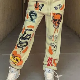 Stylecast X KPOP Graphic Printed Mid-Rise Joggers-image-65