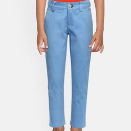 Urbano Juniors Boys Blue Slim Fit Chinos Trousers-image-40