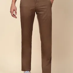 Allen Solly Men Slim Fit Mid-Rise Pure Cotton Flat-Front Chinos Trousers-image-21