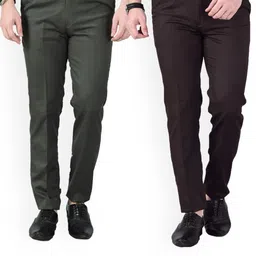 AD & AV Men Brown Classic Easy Wash Chinos Trousers-image-79