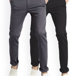 AD & AV Men Multicoloured Classic Easy Wash Chinos Trousers-image-31