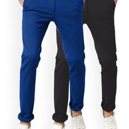 AD & AV Men Multicoloured Classic Easy Wash Chinos Trousers-image-60